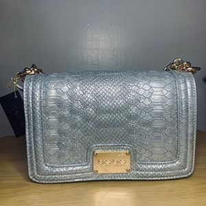 NEW silver side bag with golden chain